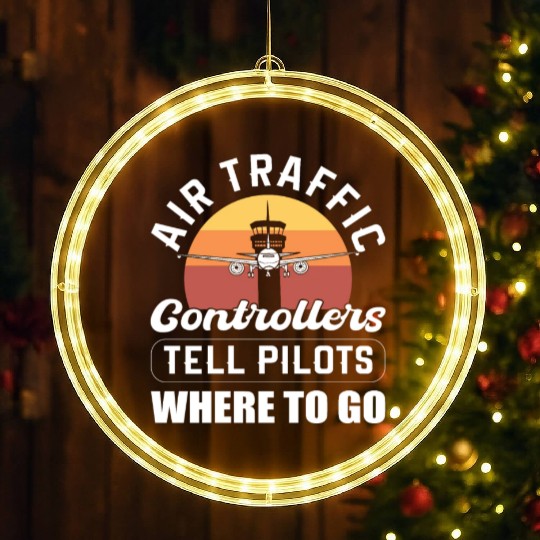 Airplane Airfield Aviation Air Traffic Controller LED Christmas Window Lights