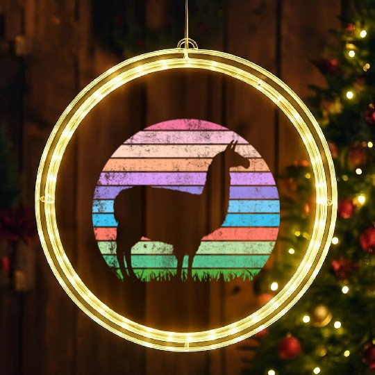 Funny llama lover birthday gift LED Christmas Window Lights