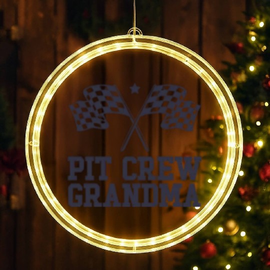 Pit Crew Grandma Racing Enthusiast Racer Birthday LED Christmas Window Lights