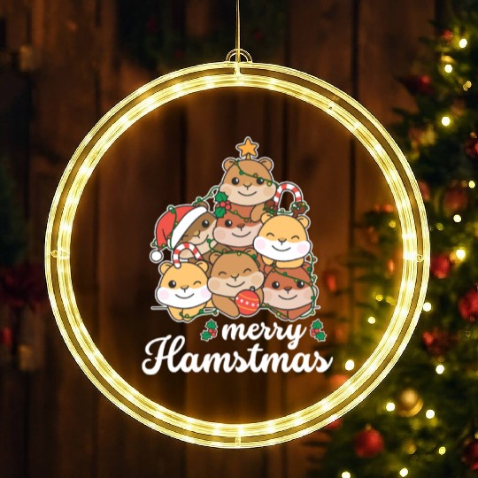 Hamster Christmas Tree merry Hamstmas LED Christmas Window Lights