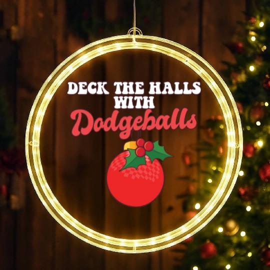 Dodgeball Player Coach Christmas Balls Deck The LED Christmas Window Lights
