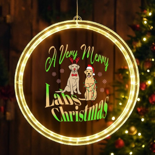 A Very Merry Labs Christmas Gifts For Labrador LED Christmas Window Lights