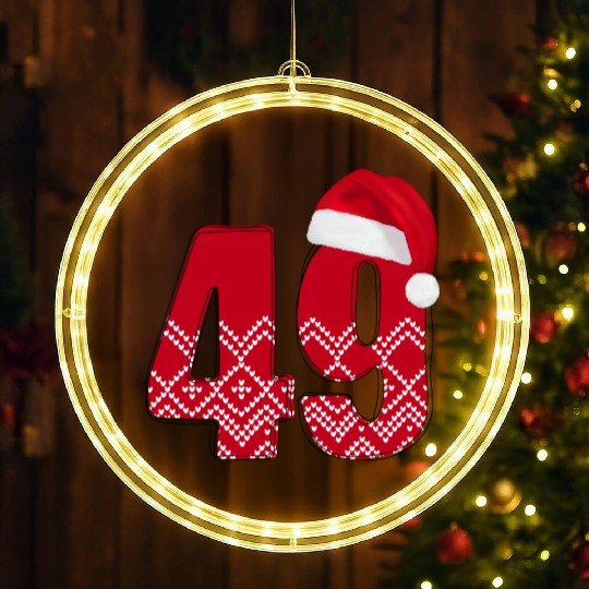 49 Birthday Years - Congratulations Forty Nine LED Christmas Window Lights