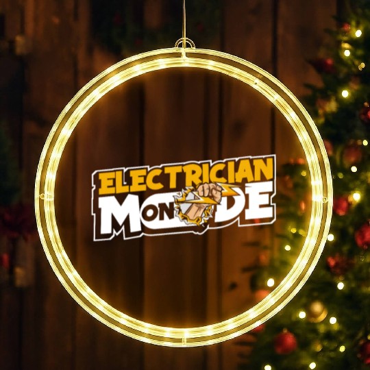 Electrician Mode On Wiremen Powerline Technician LED Christmas Window Lights