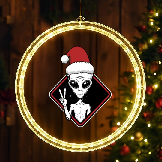 Alien Christmas Peace LED Christmas Window Lights