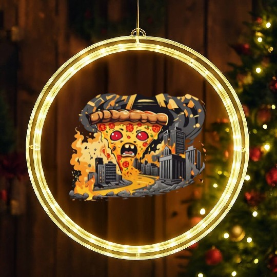 Angry Pizza LED Christmas Window Lights