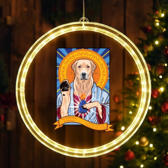 Saint Labrador Retriever LED Christmas Window Lights