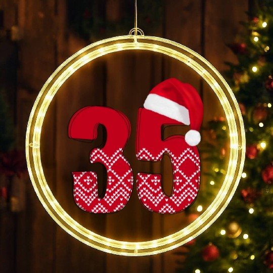 Celebrate 35 Wedding Anniversaries - Thirty Five LED Christmas Window Lights