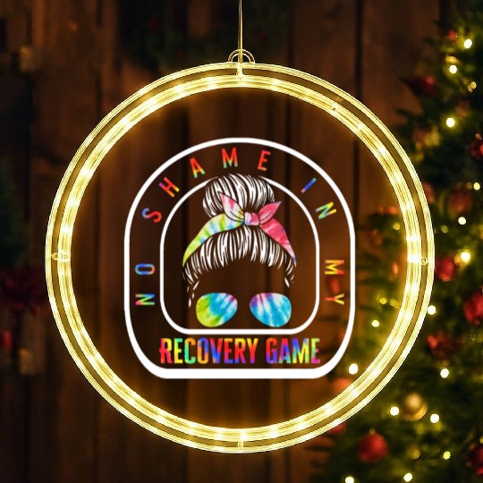 Sobriety LED Christmas Window Lights, No Shame In My Recovery Game