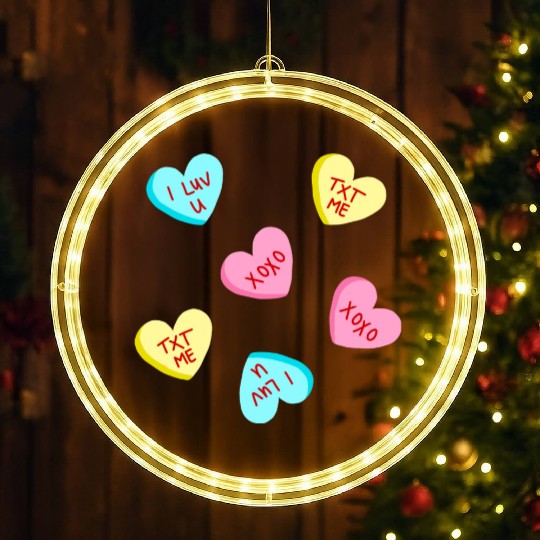 Sweet Candy Hearts Valentines Day LED Christmas Window Lights