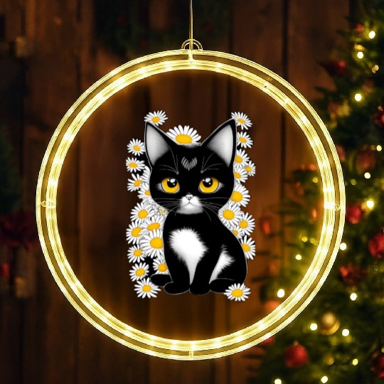 Black cat LED Christmas Window Lights