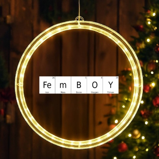 Periodic Table Chemical Element Femboy Bigender Si LED Christmas Window Lights