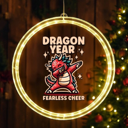 Dragon Kids Year of the Dragon Dabbing LED Christmas Window Lights