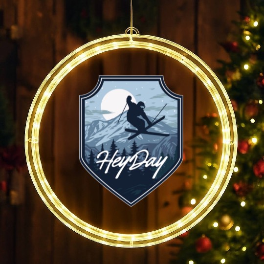 Skiing Free Style logo. By "Hey Day" LED Christmas Window Lights