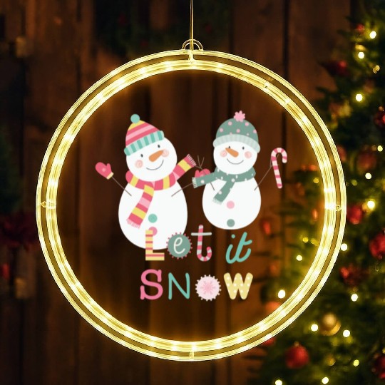Fun Snowman Let It Snow Colorful Christmas LED Christmas Window Lights