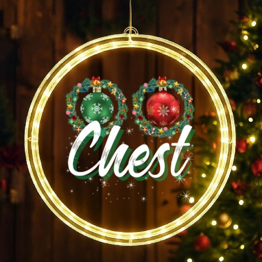 Chest Nuts Christmas Couple Funny Matching LED Christmas Window Lights