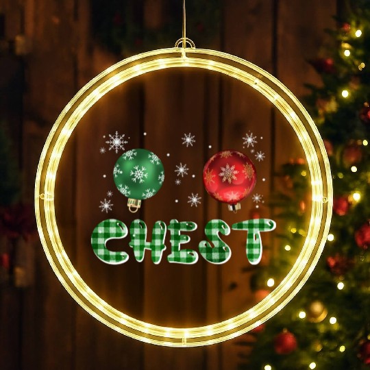 Chest Nuts Christmas Couple Funny Matching LED Christmas Window Lights
