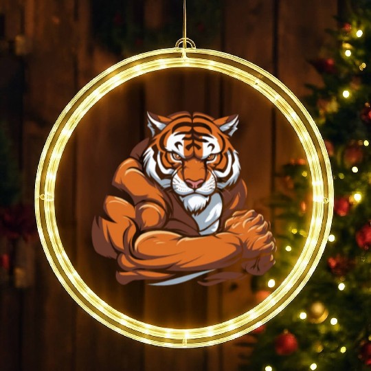 Workout Gym Tiger LED Christmas Window Lights