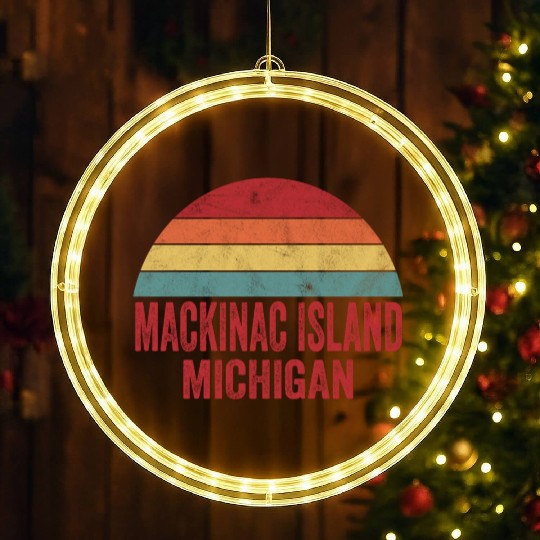 Vintage Mackinac Island Michigan LED Christmas Window Lights