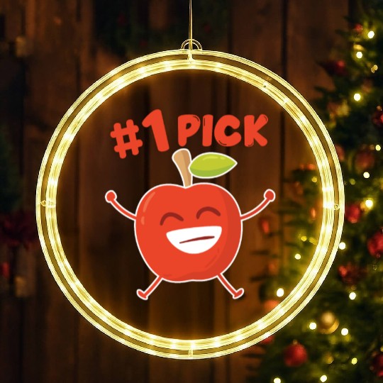 Apple Number 1 Pick Apple Orchard Apple Picking LED Christmas Window Lights