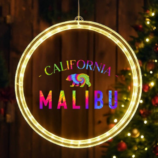 Malibu California Bicycle Club In a Tie Dye Design LED Christmas Window Lights