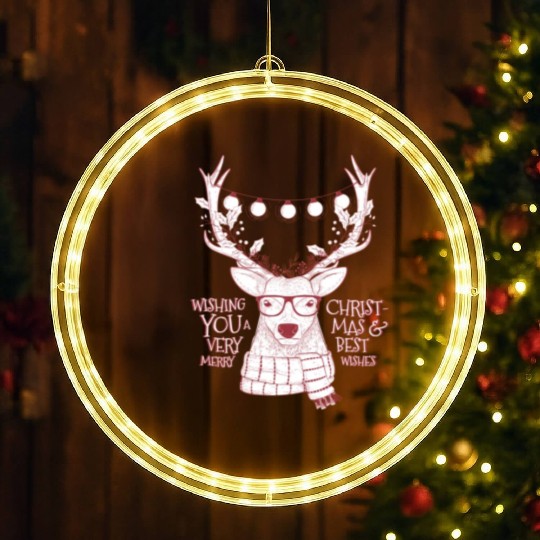 Santa Claus's reindeer - Happy Christmas LED Christmas Window Lights