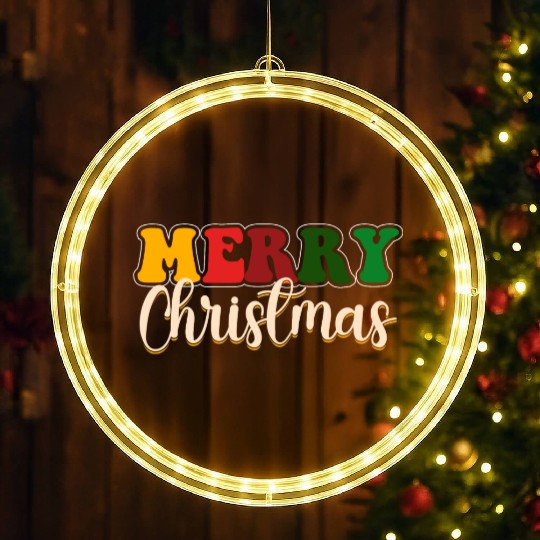 Merry Christmas, Santa Claus, Xmas Season Blessed LED Christmas Window Lights