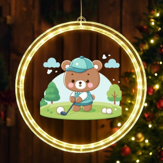 Golfing bears LED Christmas Window Lights