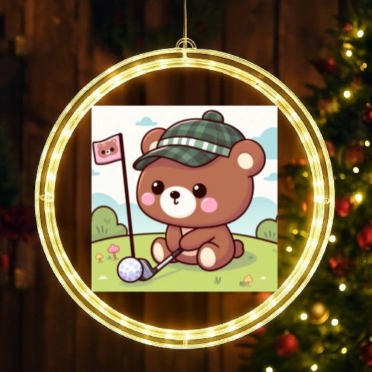 Golfing bears LED Christmas Window Lights