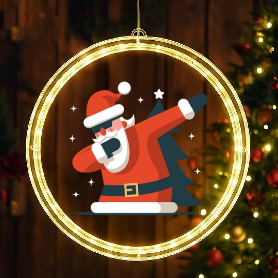 Dabbing Santa LED Christmas Window Lights