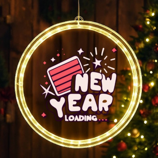 NYE New Year Loading Cheers To Festive New Year's LED Christmas Window Lights