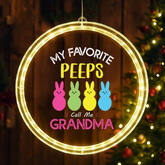 My Favorite Peeps Call Me Grandma LED Christmas Window Lights