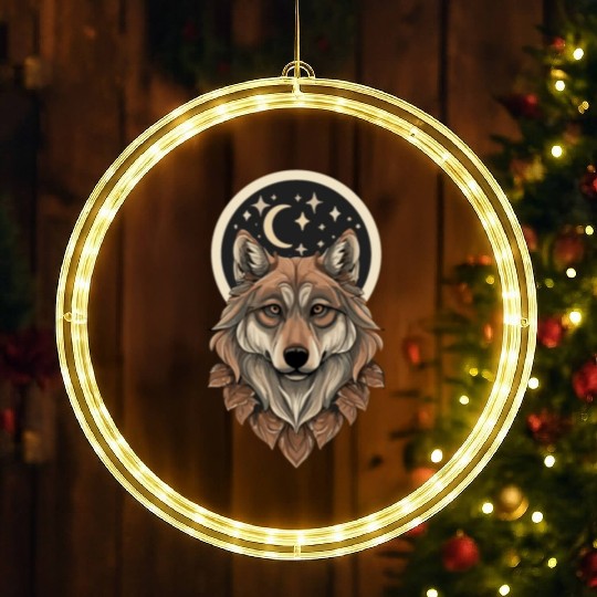 Wolf Moon Stars Design LED Christmas Window Lights