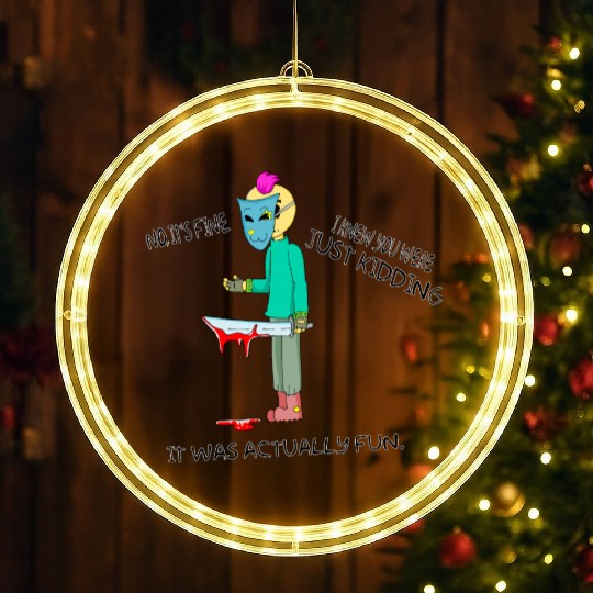 Just Kidding Killer Horror Retro Cartoon Character LED Christmas Window Lights