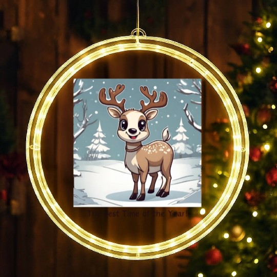 The best Time of the Year - Reindeer LED Christmas Window Lights
