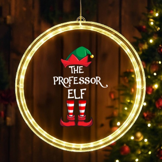 Professor Elf Matching Family Christmas Teacher LED Christmas Window Lights