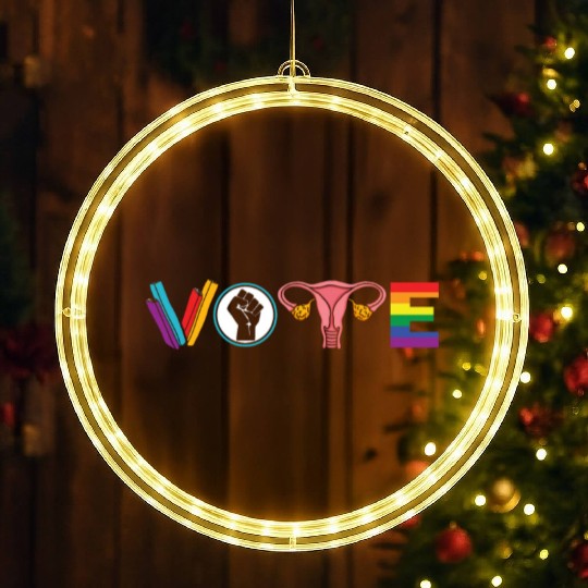 VOTE Bookworm LGBT Equality Voting Voter Vote LED Christmas Window Lights