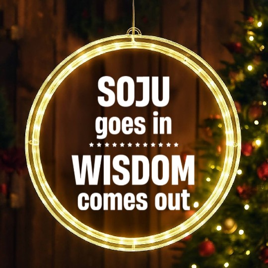 Soju Goes In Wisdom Comes Out Vodka k-pop Liquor LED Christmas Window Lights