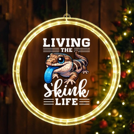 Lizard Collector Reptile Lover Blue Tongue Skink LED Christmas Window Lights
