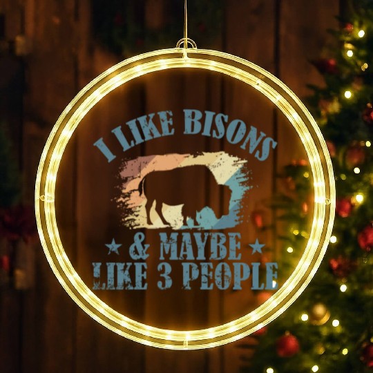 I Like Bisons and Maybe Like 3 People LED Christmas Window Lights