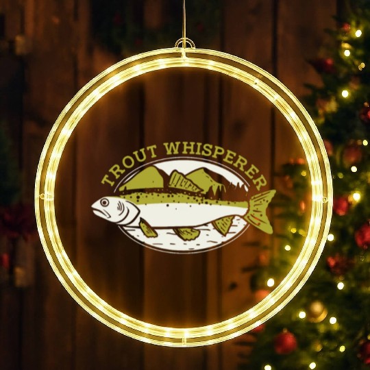 Trout Whisperer Boat Ice Fisherman Deep Sea Fly LED Christmas Window Lights