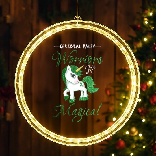 Cerebral Palsy Warriors Are Magical Cute Green LED Christmas Window Lights