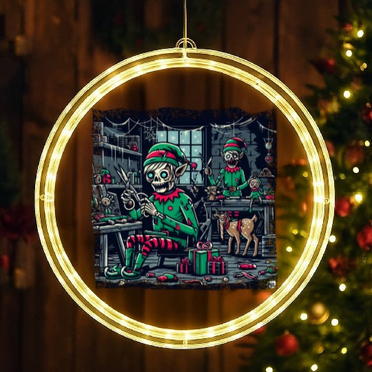 Christmas Gnomes at the Elf Factory - A Fun Twist LED Christmas Window Lights