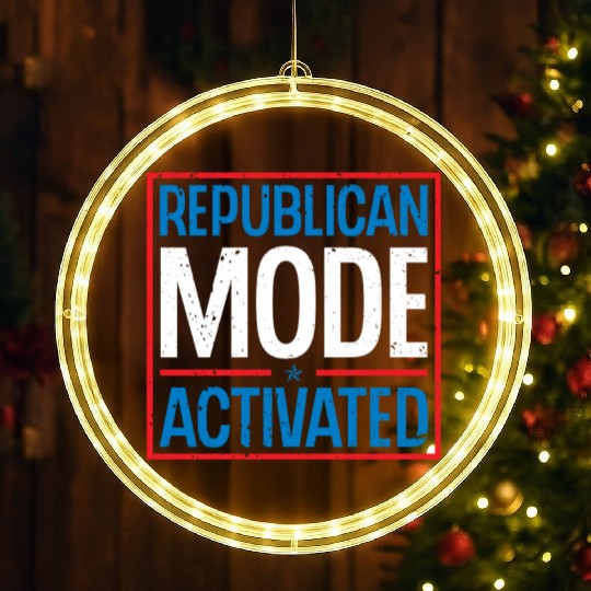 Republican Mode Activated American Voter Voting LED Christmas Window Lights