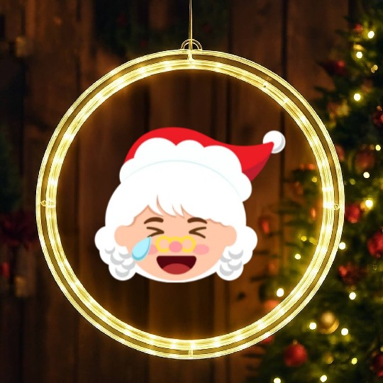 Mrs Claus Emoticons Cry Laughing Loud Christmasmrs LED Christmas Window Lights