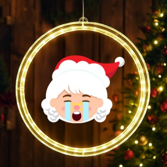 Mrs Claus Emoticons Crying Out Loud Christmasfunny LED Christmas Window Lights