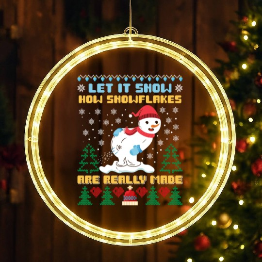 Snowman Let it Snow Christmas Snow Fever LED Christmas Window Lights