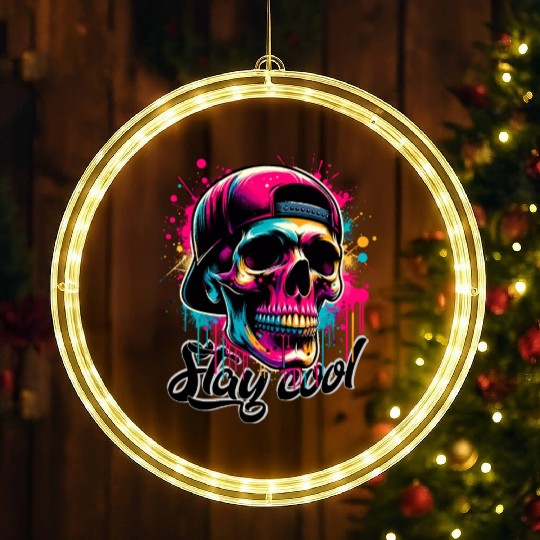 Totenkopf Stay cool LED Christmas Window Lights