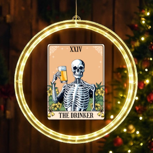 Funny Tarot Card Craft Beer Alcohol LED Christmas Window Lights