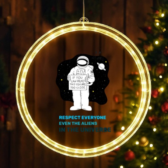 Black White Astronauts and Aliens LED Christmas Window Lights